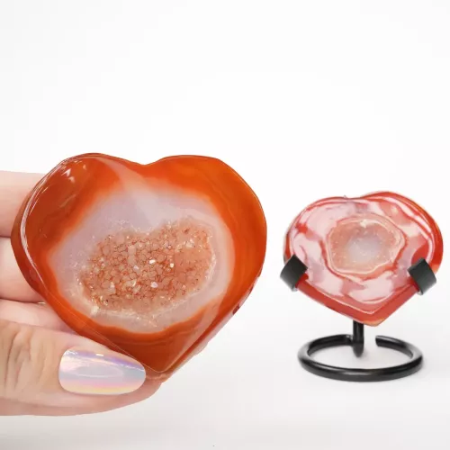 Kristall Röd Agat Hjärta