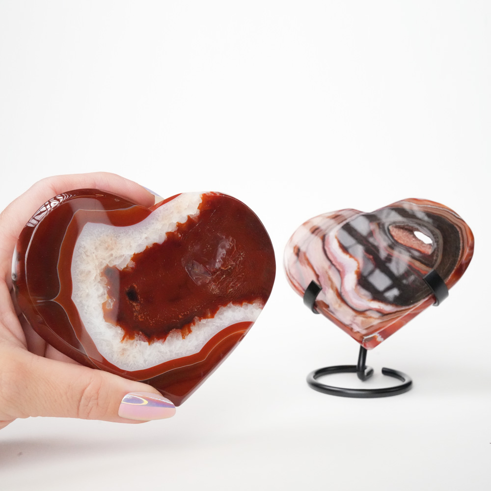 Krystall Rød Agat Hjerte