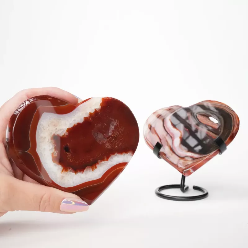 Krystall Rød Agat Hjerte