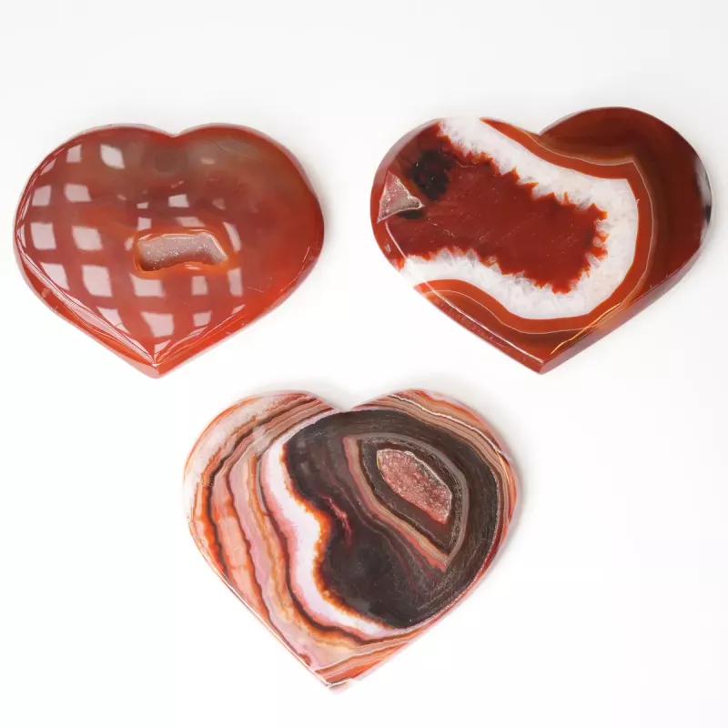 Krystall Rød Agat Hjerte