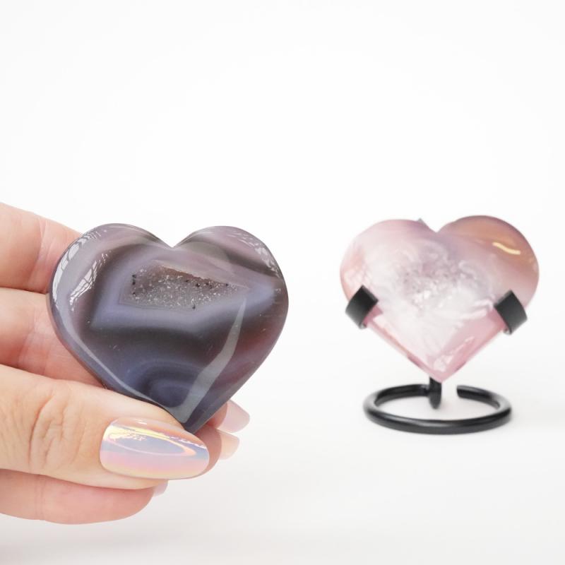 Kristall Rosa Agat Hjärta