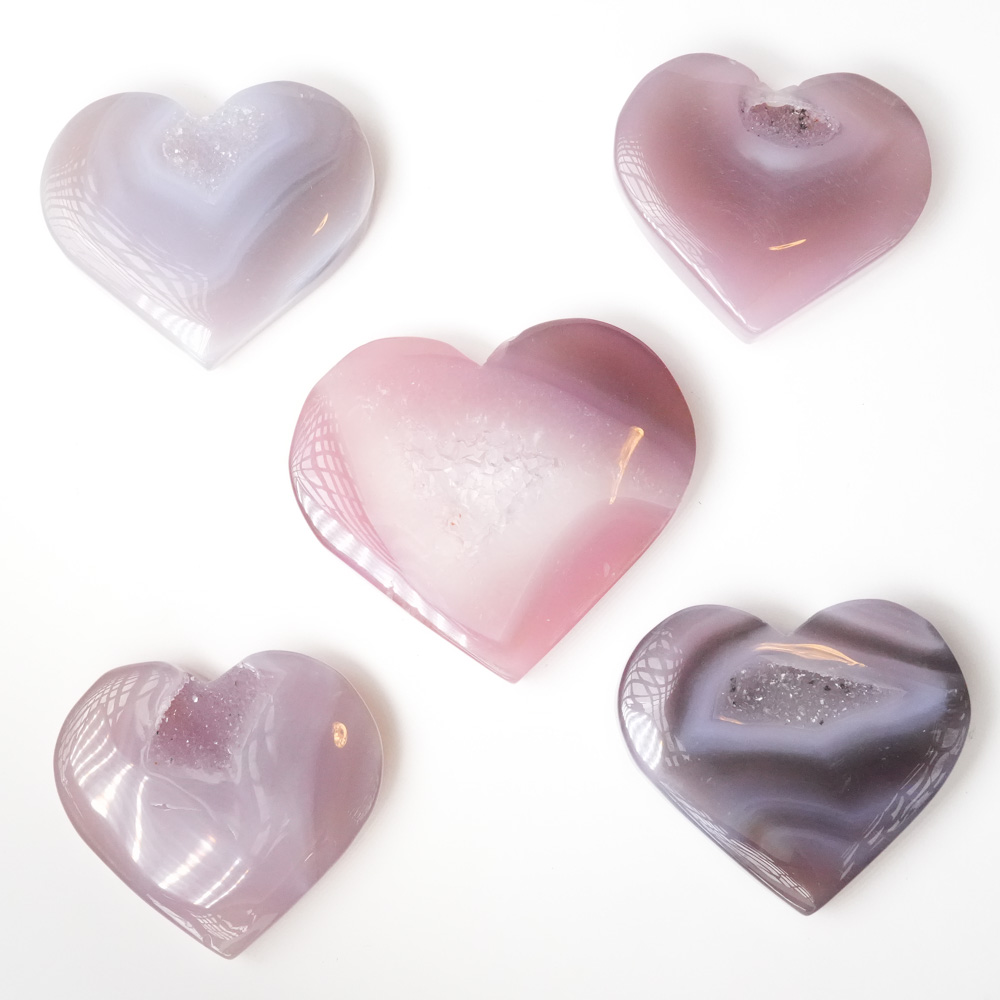Krystall Rosa Agat Hjerte