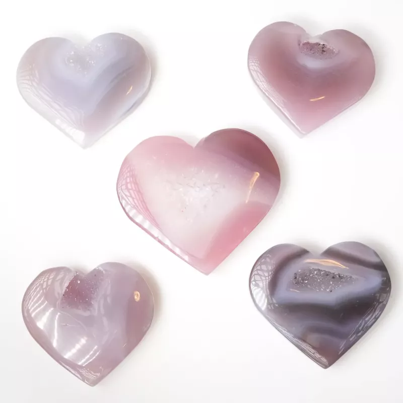 Krystall Rosa Agat Hjerte