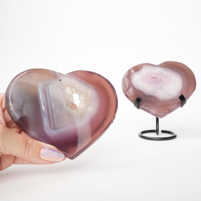 Kristall Rosa Agat Hjärta