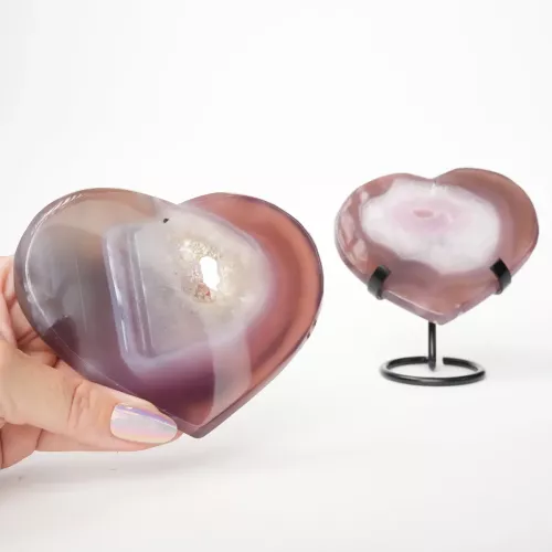 Kristall Rosa Agat Hjärta