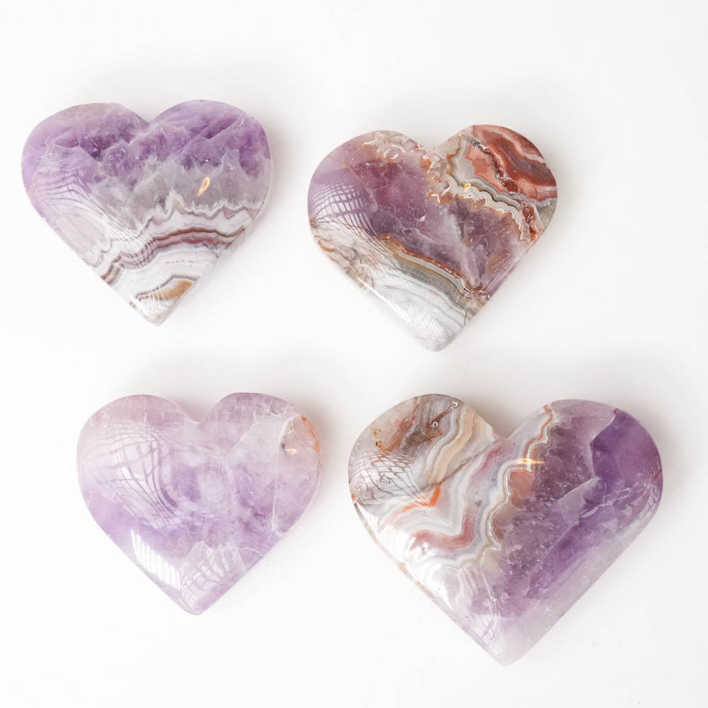 Krystall Ametyst Agate Hjerte