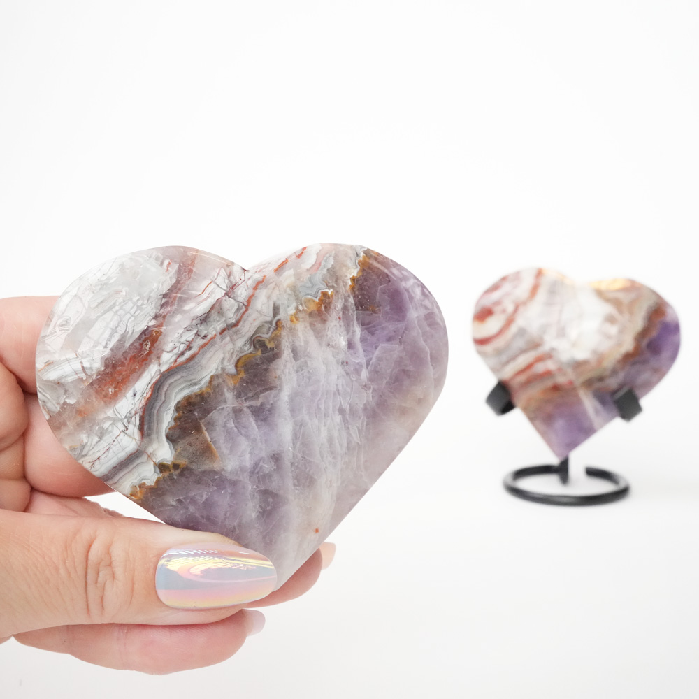 Krystall Ametyst Agate Hjerte