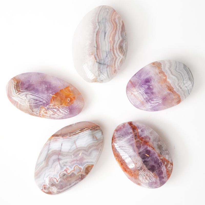 Kristall Ametist Agat Worry Stone