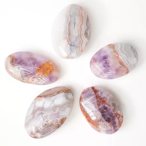 Kristall Ametist Agat Worry Stone