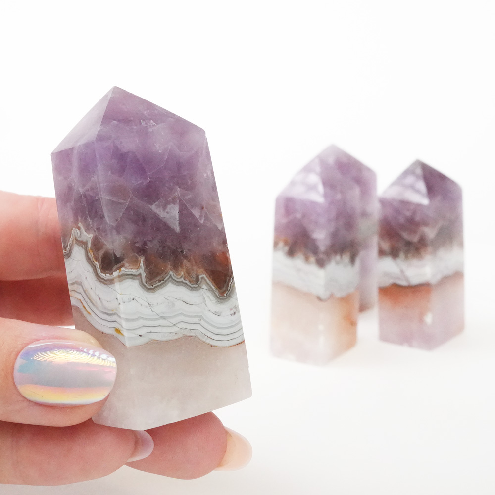 Krystall Ametyst Agate Tårn
