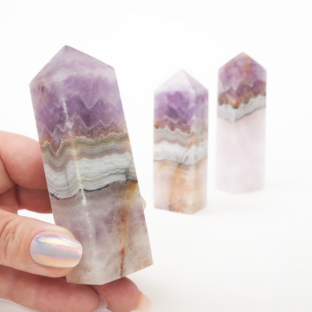 Krystall Ametyst Agate Tårn