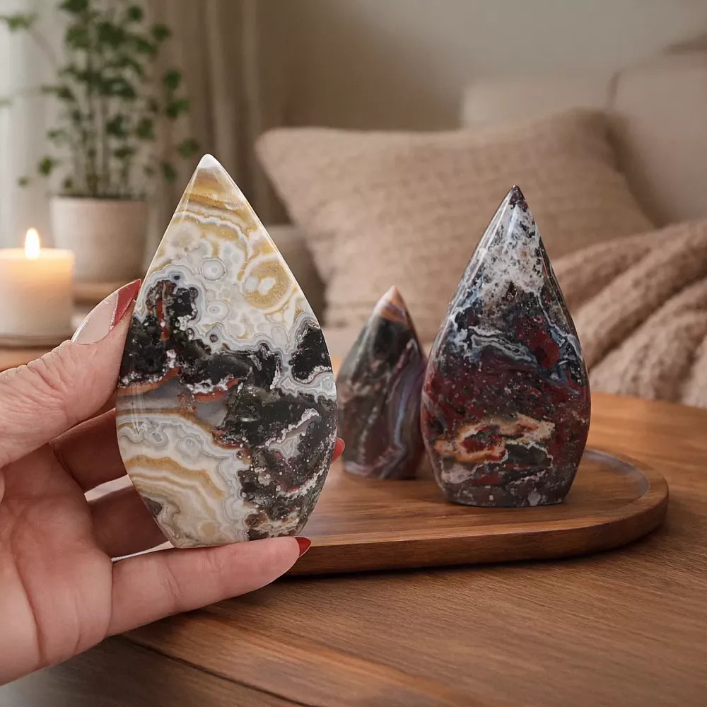 Krystall Mexican Agate Dråpe