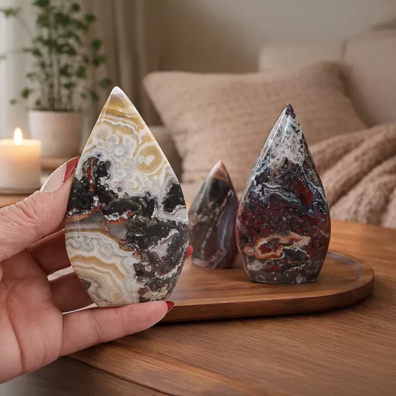 Kristall Mexikansk Agat Droppe