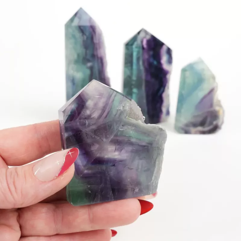 Kristall Regnbågsfluorit Torn