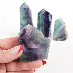 Kristall Regnbågsfluorit Torn