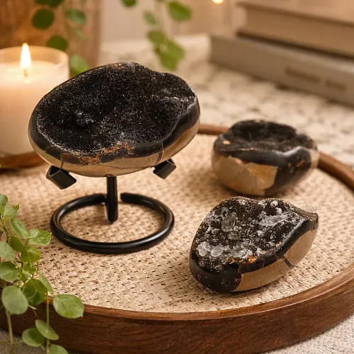 Kristall Septarian Drakägg Geod