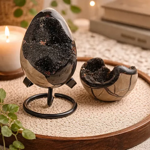 Kristall Septarian Drakägg Geod