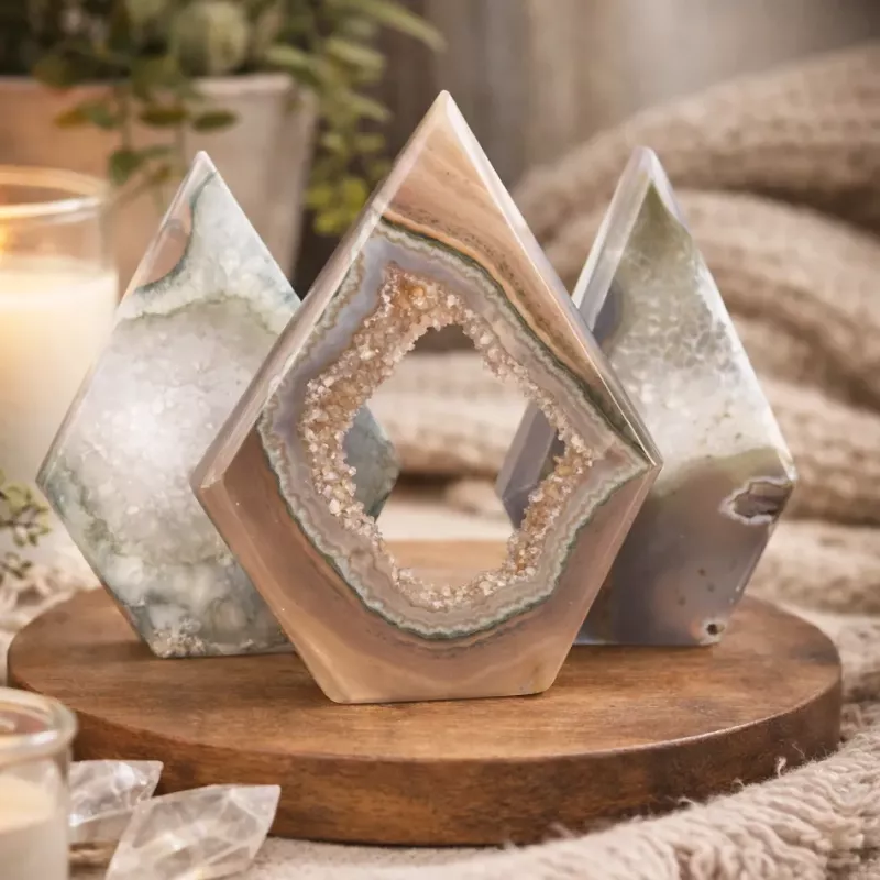 Krystall Grå Sardonyx Geode