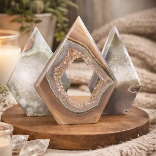 Kristall Grå Sardonyx Geod