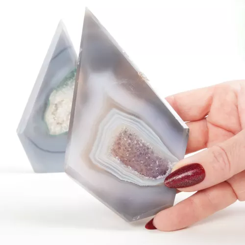 Kristall Grå Sardonyx Geod