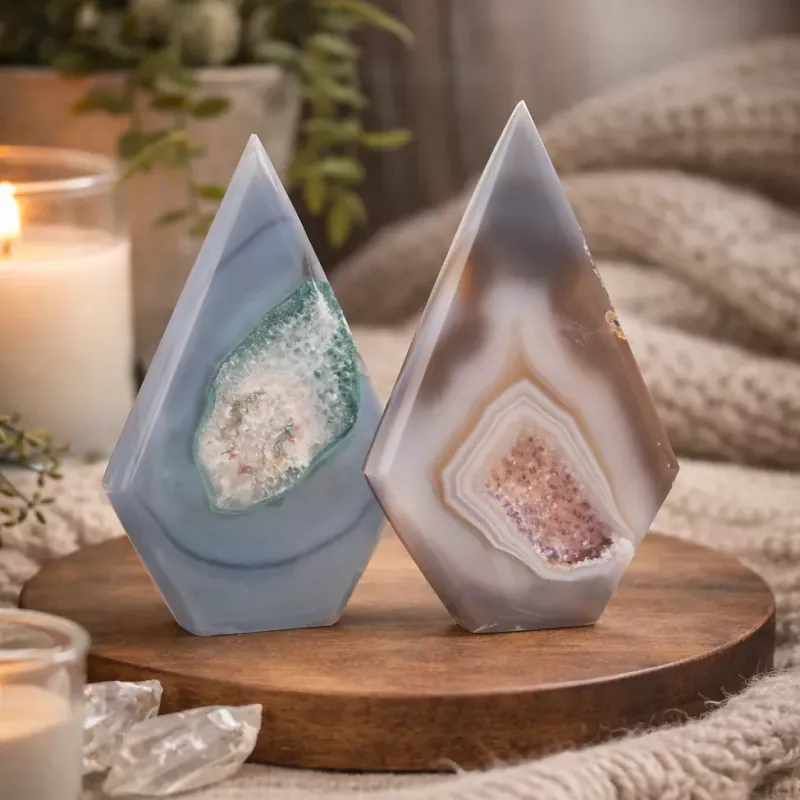 Krystall Grå Sardonyx Geode