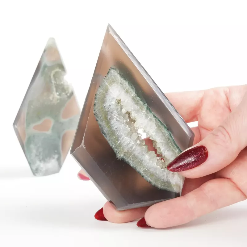 Krystall Grå Sardonyx Geode