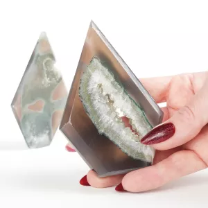 Krystall Grå Sardonyx Geode