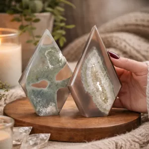 Krystall Grå Sardonyx Geode