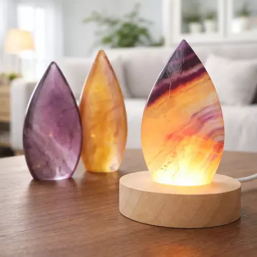 Kristall Regnbågsfluorit Droppe