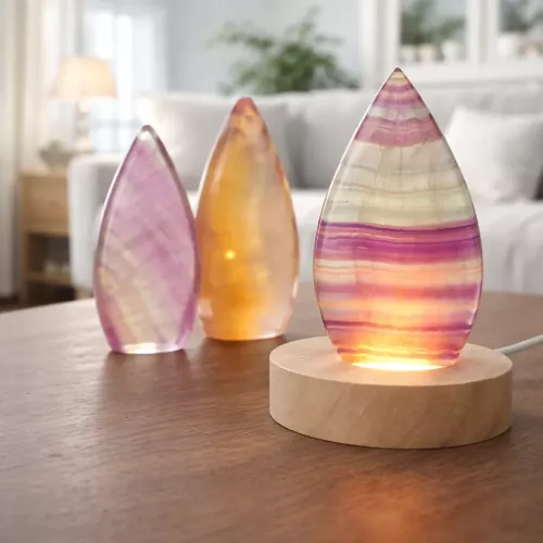 Kristall Regnbågsfluorit Droppe