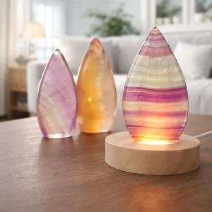 Krystall Regnbuefluoritt Dråpe