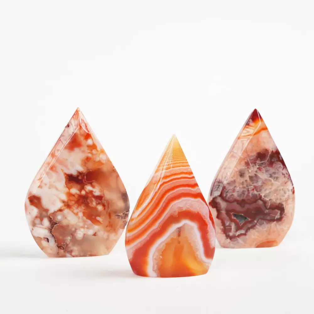 Krystall Rød Blomster Agate Dråpe