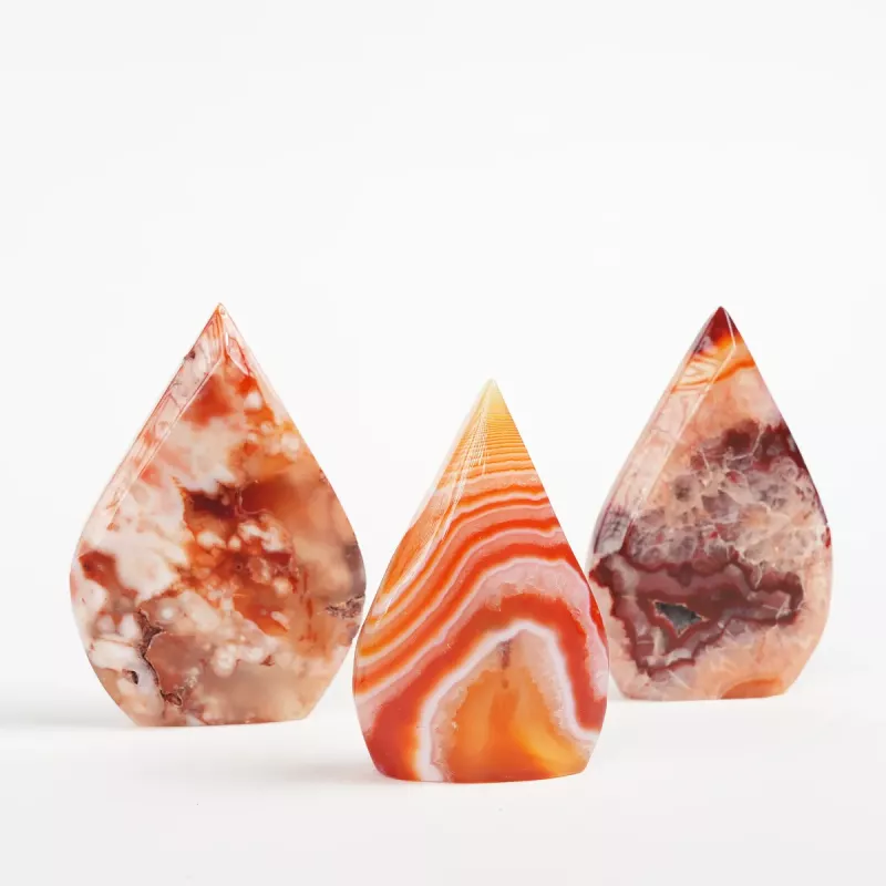 Krystall Rød Blomster Agate Dråpe