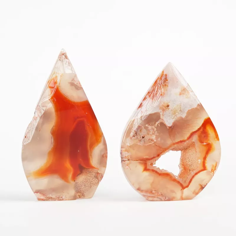 Krystall Rød Blomster Agate Dråpe