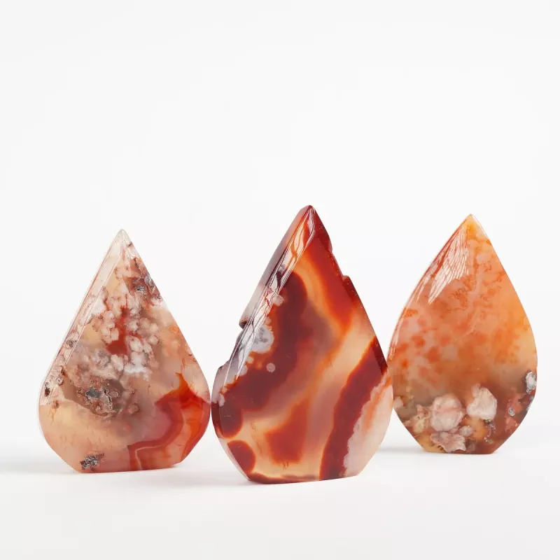 Krystall Rød Blomster Agate Dråpe