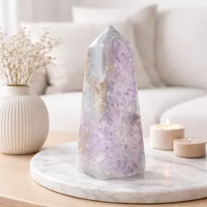 Krystall Ametyst Agate Kluster Tårn