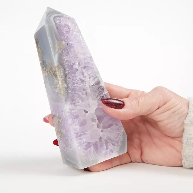 Krystall Ametyst Agate Kluster Tårn