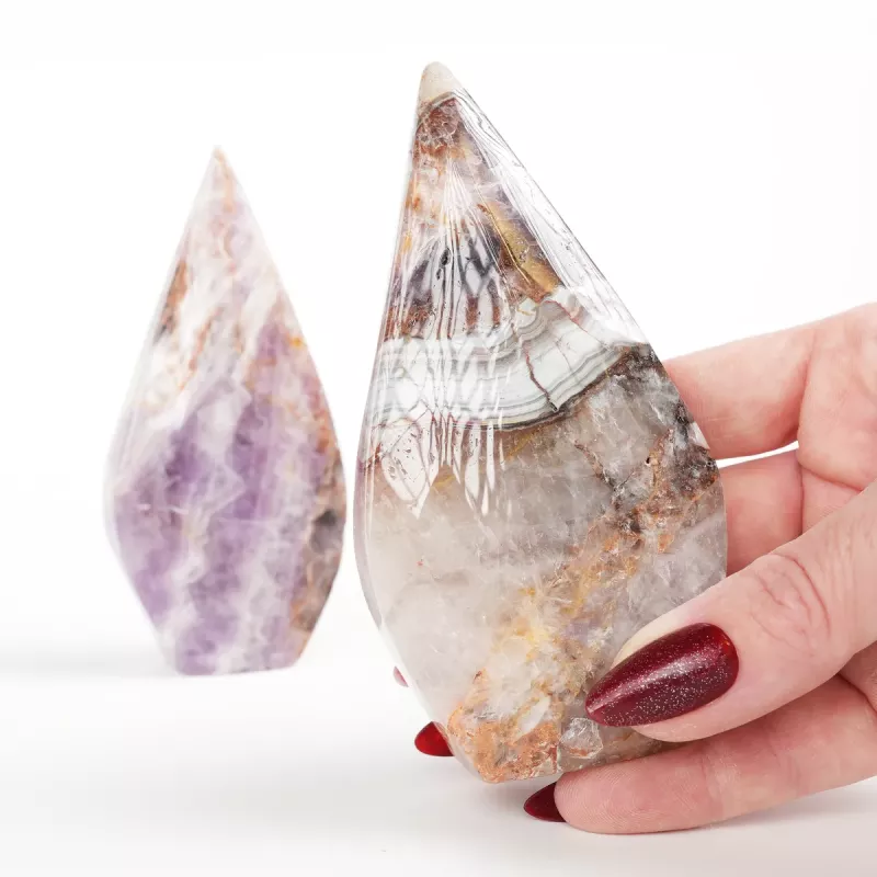 Krystall Ametyst Agate Dråpe