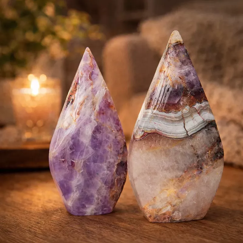 Krystall Ametyst Agate Dråpe