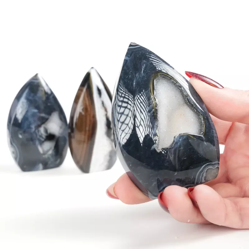 Krystall Sort Agate Geode Dråpe