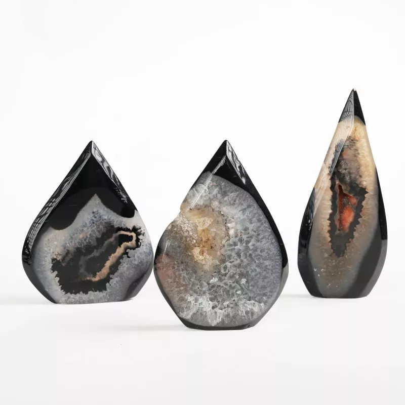 Krystall Sort Agate Geode Dråpe