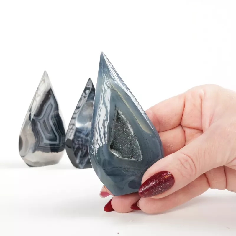 Krystall Sort Agate Geode Dråpe