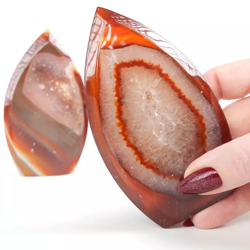 Krystall Rød Agate Geode Dråpe