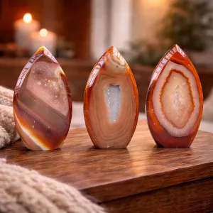 Krystall Rød Agate Geode Dråpe