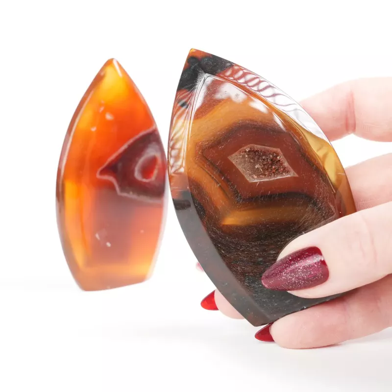 Krystall Rød Agate Geode Dråpe