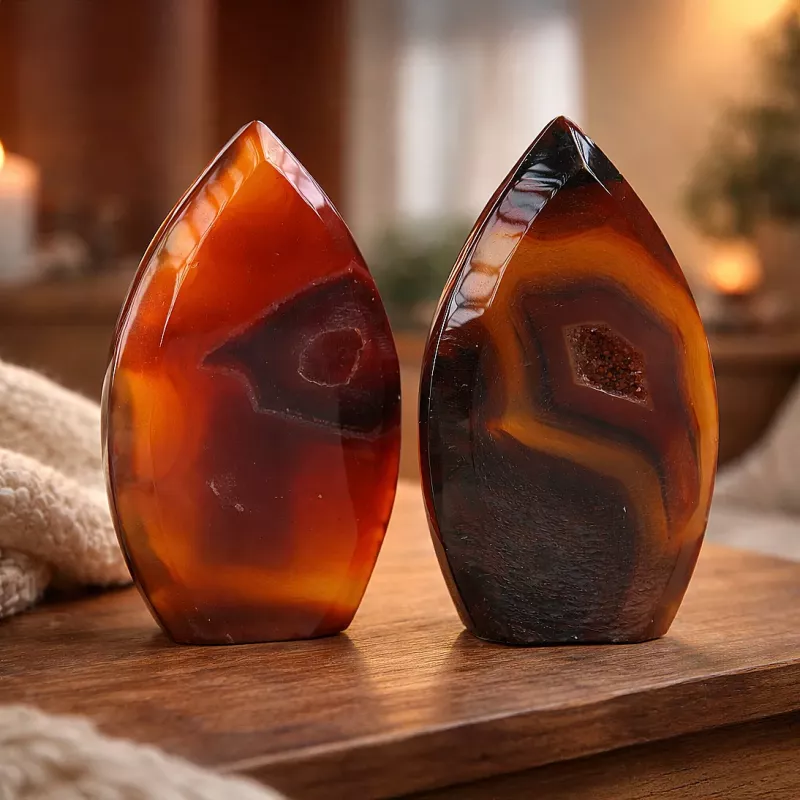 Krystall Rød Agate Geode Dråpe
