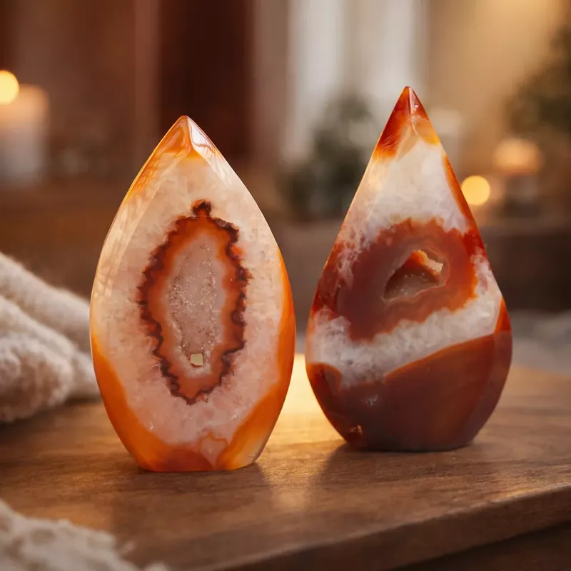 Krystall Rød Agate Geode Dråpe