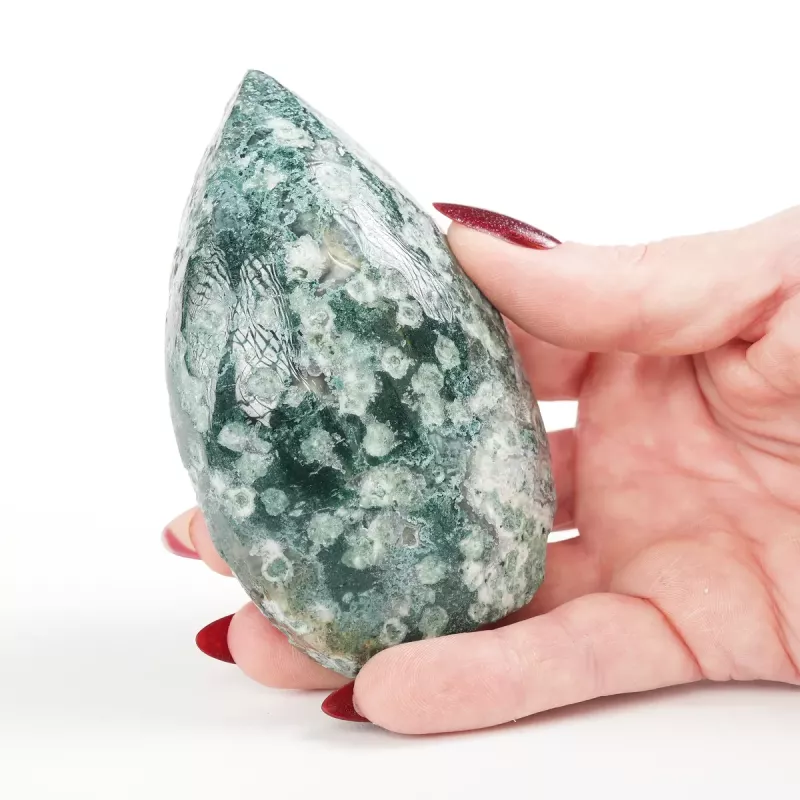 Krystall Mossagate Dråpe