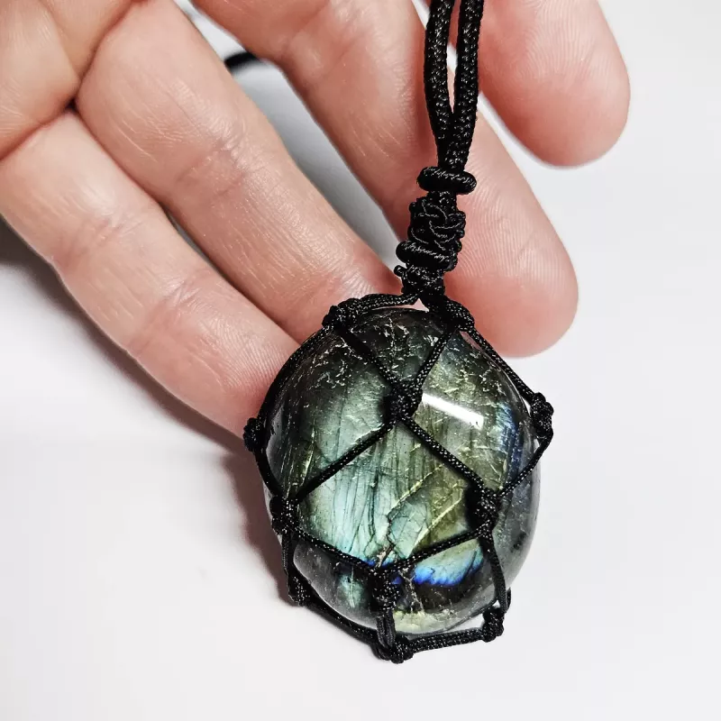 Kristall Halsband Labradorit