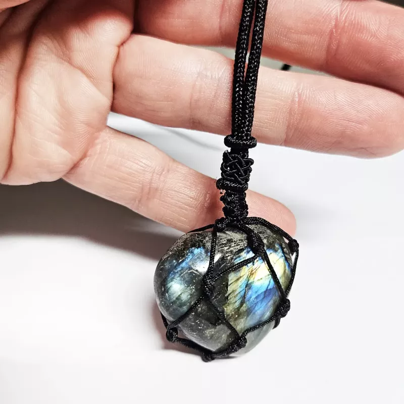 Kristall Halsband Labradorit Hjärta